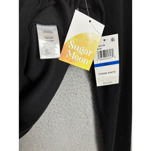 Sugar Moon Juniors' Women's Black Long Sleeve Lace-Trim Top Size XL NWT's - Picture 6 of 8